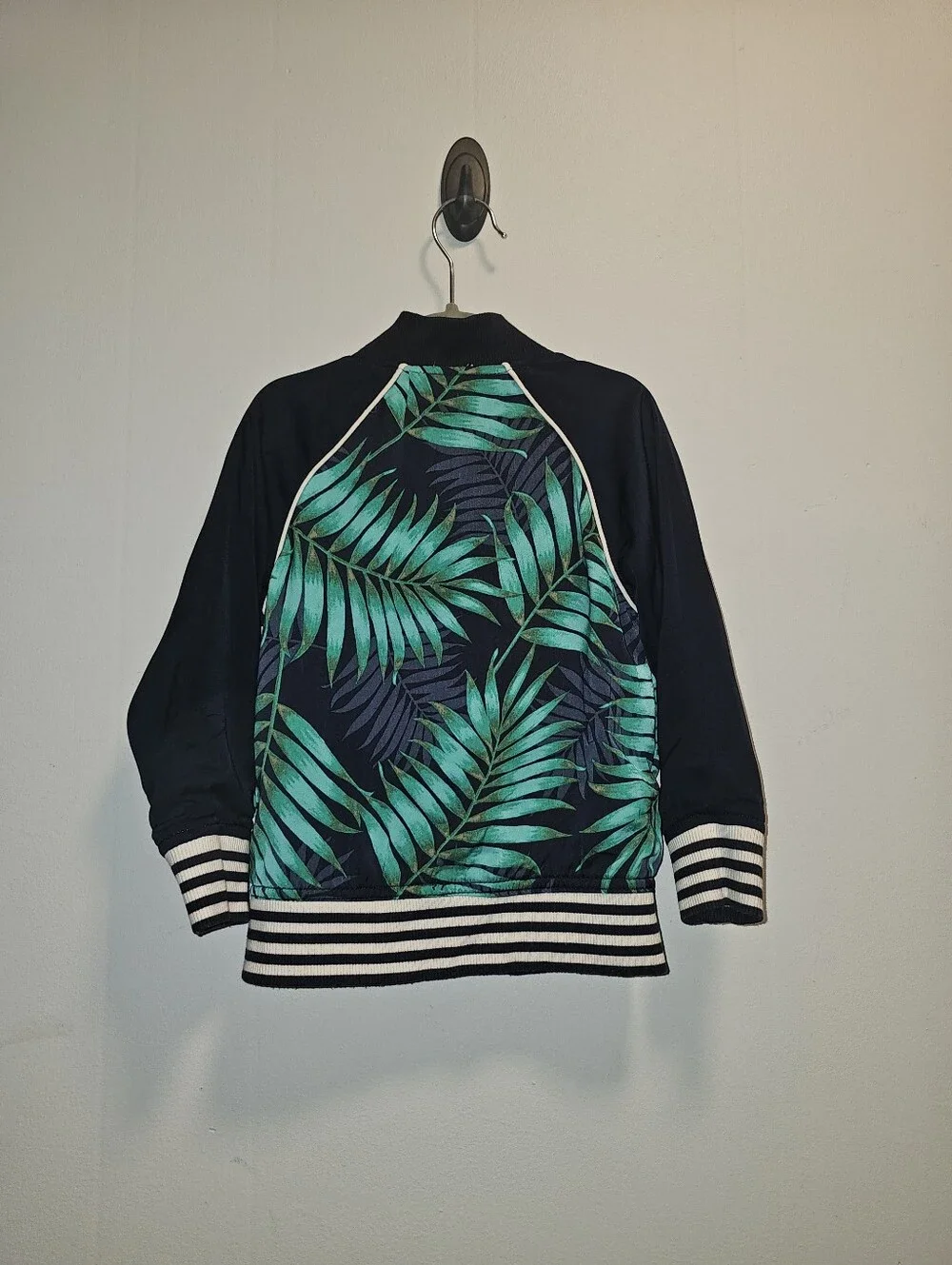 EUC | 3T | OshKosh | Teal Navy Reversible Hawaii Tropical Bomber Jacket